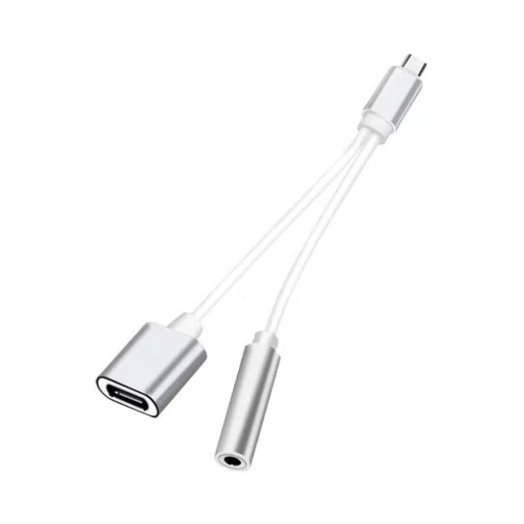 2-in-1 USB C to 3.5mm Headphone Audio Adapter