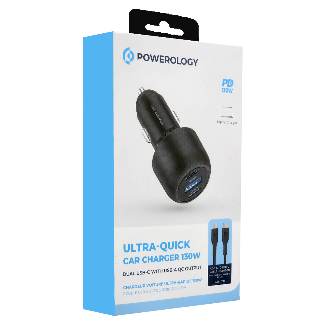 POWEROLOGY ULTRA QUICK CAR CHARGER 130W - Asia Mobile Phone